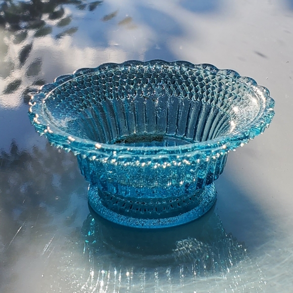 Vntg Degenhart ⭐️Star and Dewdrop💧 Aqua Salt Cellar - Picture 10 of 10